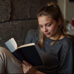 Reading the "old-fashioned way" is one of her favourite pastimes