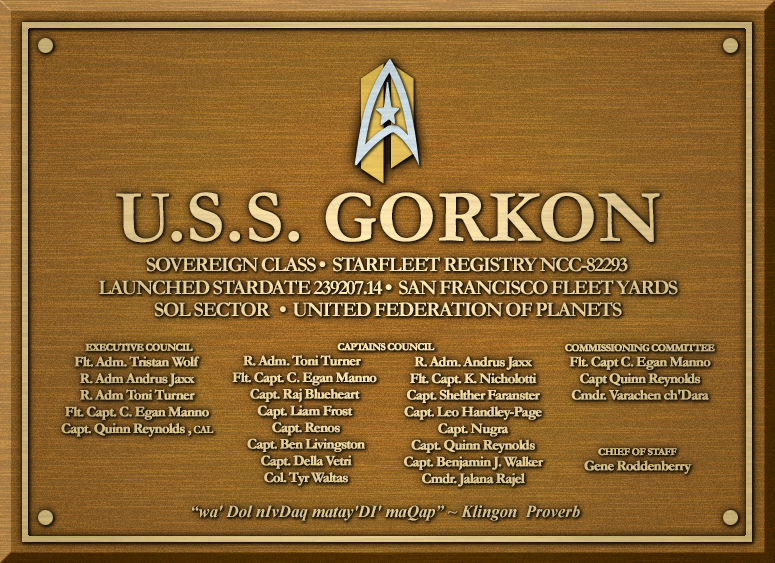 USS Gorkon Dedication Plaque