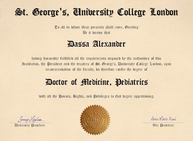 Doctor of Medicine, Pediatrics Specialty