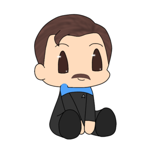 Chibi Beck with mustache drawn by Rebecca Iko