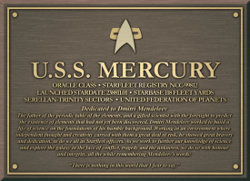 Dedication Plaque of the USS Mercury