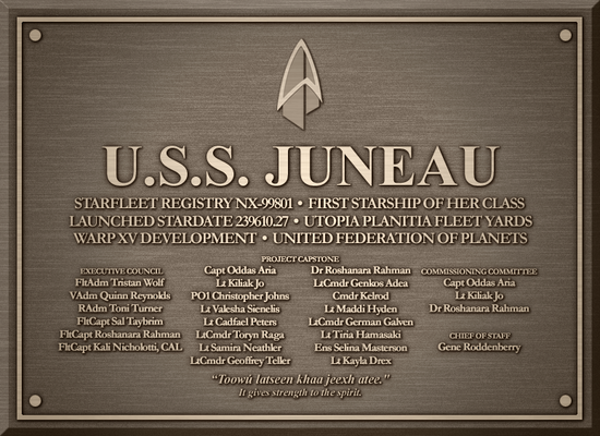 Juneau dedication plaque