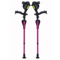 Sheila Bailey's bright pink forearm crutches. They also come in black.