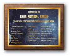 A plaque presented to Renos by the Andaris Task Force