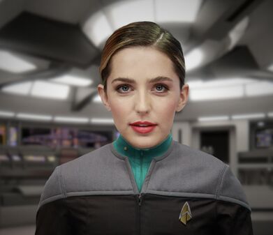 Madison training on the bridge of the USS Narendra, 2401