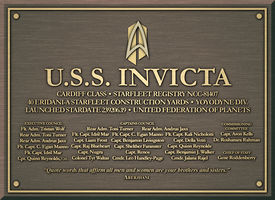 USS Invicta Dedication Plaque