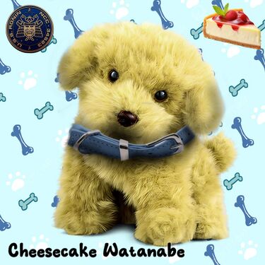 A plushie of Cheesecake Watanabe, by Alyndra Syrex