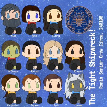 Chibi Ronin's crew, made by Rebecca Iko