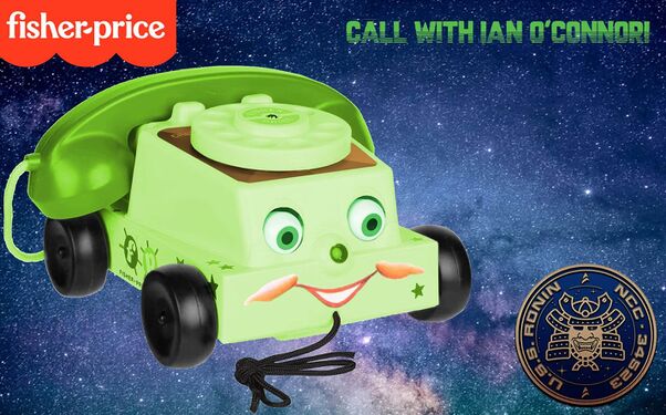 A toy phone based on the likeness of Ian O'Connor by Alyndra Syrex