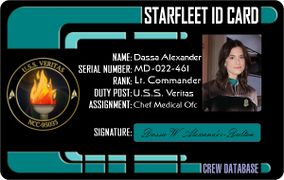 Dassa's Starfleet identification card.
