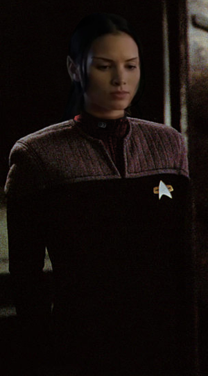 "Petty Officer Third Class T'tala, on her first day as Commander Jaxx's Assistant."